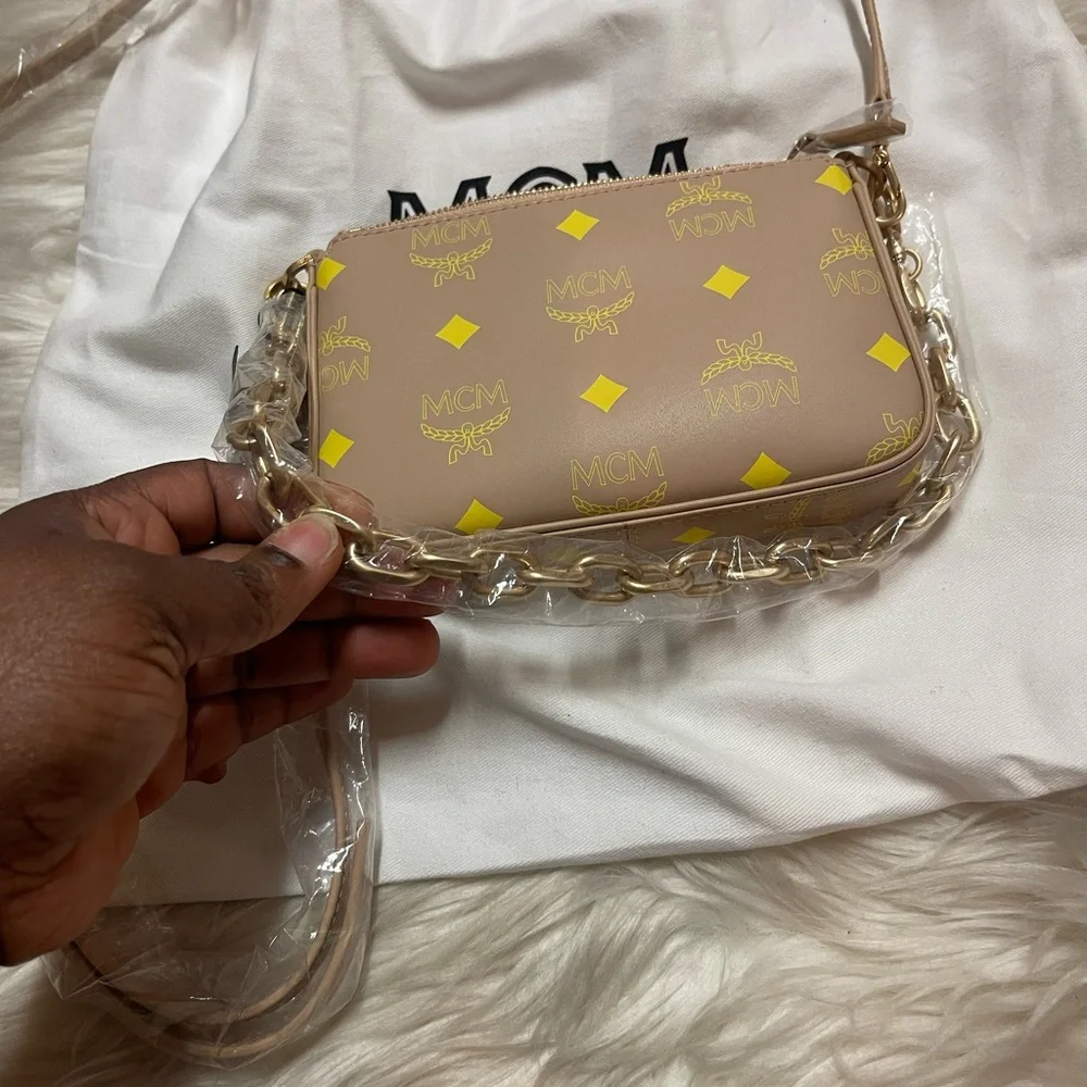 MCM  Mini Color Splash Logo Pouch-On-Chain, Crossbody & Shoulder Purse - Picture 15 of 15